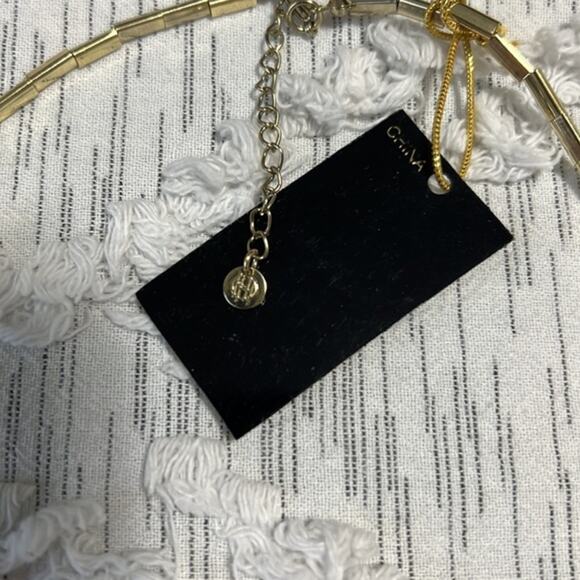 House of Harlow 1960 Emerald Resin Five Station Necklace New - Picture 2 of 3